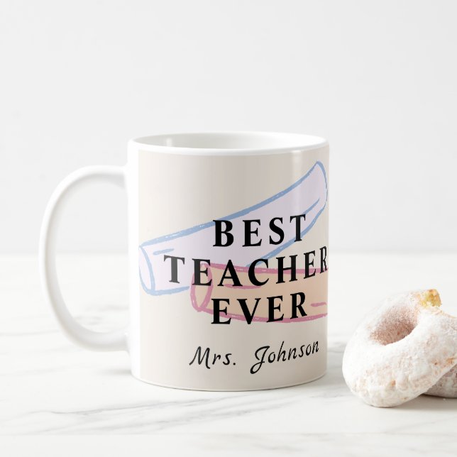 Café Melhor Professor de Todos os Tempos – Caneca de Ca (Com Donut)