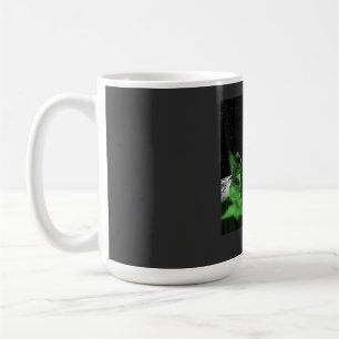 Café Meme de Gato Alien Verde Selfie OVNI Caneca Engraç