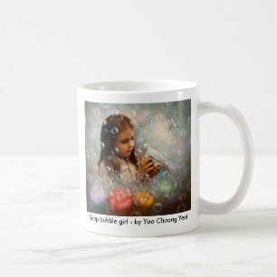 Café Menina da bolha de sabão - pela caneca de Yoo