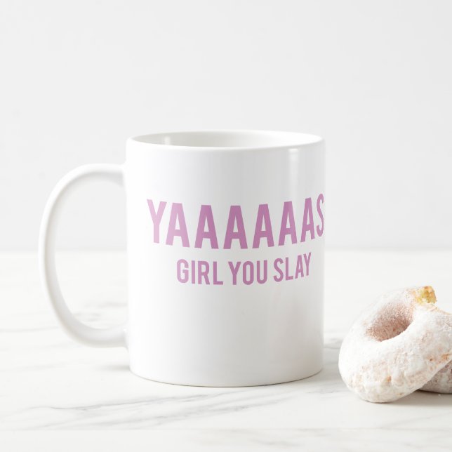 Café Menina de Yas você massacra a caneca cor-de-rosa (Com Donut)