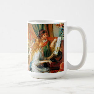 Café Meninas de Renoir na caneca do piano