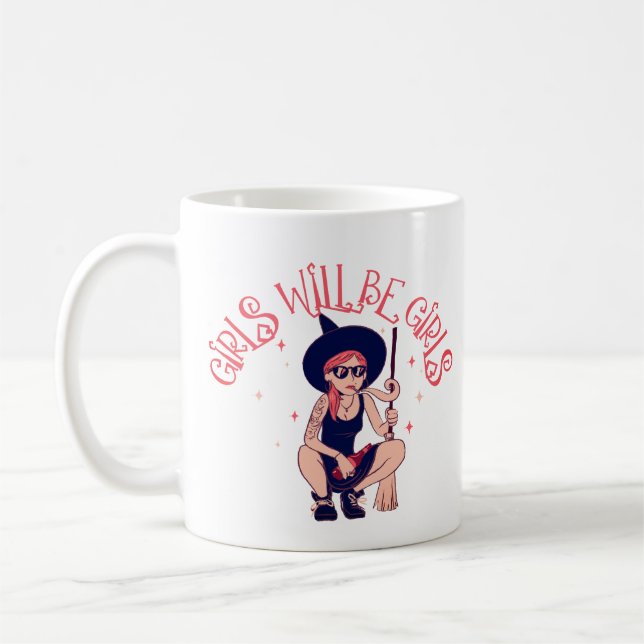 Café Meninas Serão Meninas | Caneca Clássica de Bruxas (Esquerda)
