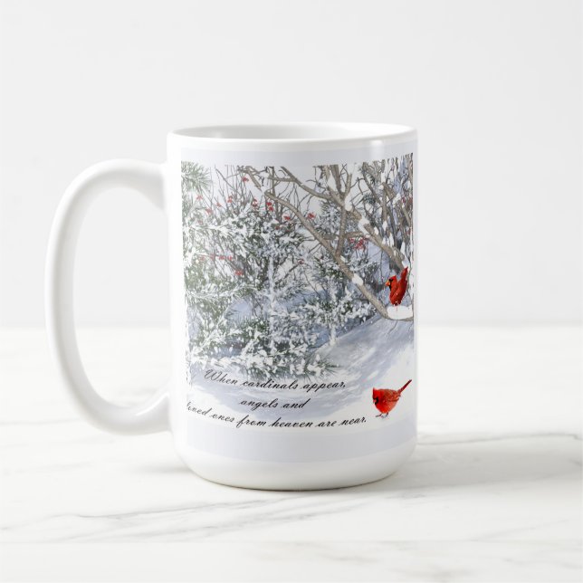 Café mensagem de cardeais de caneca do céu (Esquerda)
