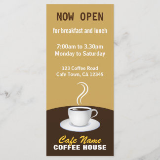 Café Menu Compro Beige e Brown Rack Cards