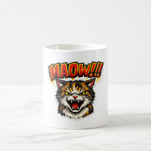 Café Miaow!! Caneca de Gato Engraçada para Amantes de