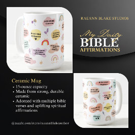 Café Minha Caneca de Cerâmica de Afirmações Diárias da