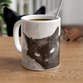 Café Minha caneca de fotos de gato preto
