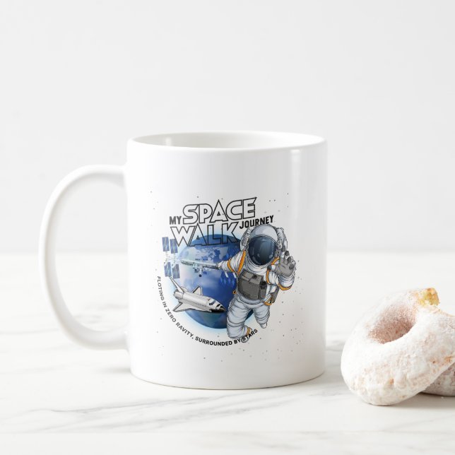 Café Minha Jornada de Caminhada Espacial | Caneca Cláss (Com Donut)