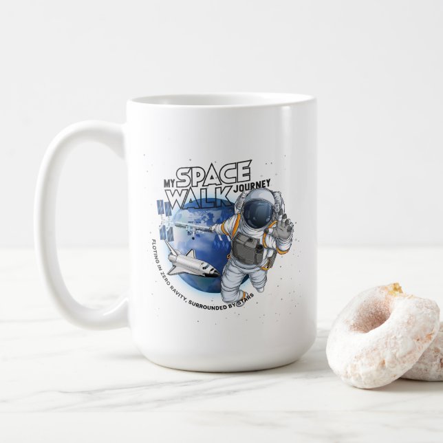 Café Minha Jornada de Caminhada Espacial | Caneca Cláss (Com Donut)