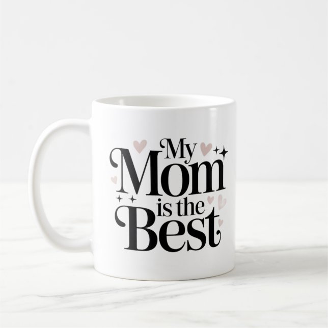 Café Minha Mãe é a Melhor Caneca de Script Elegante (Esquerda)