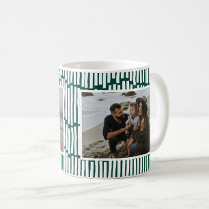 Café Mínimo gráfico moderno - 2 foto verde caneca de ca
