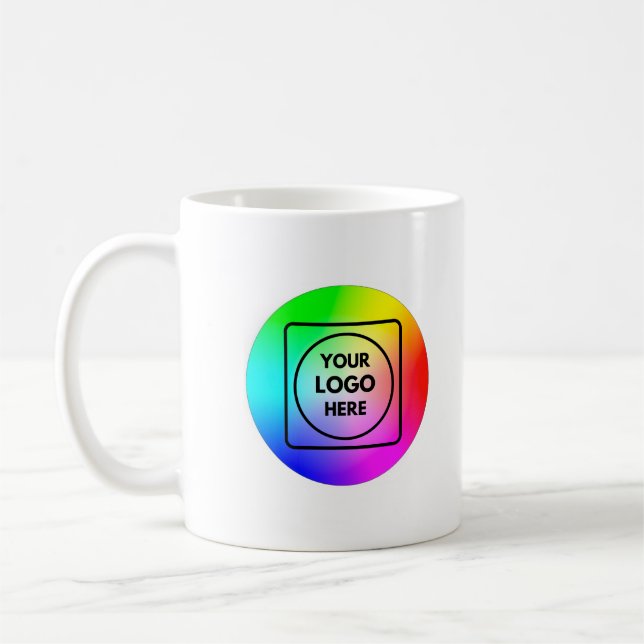 Café Modelo de caneca de logo de negócios personalizado (Esquerda)