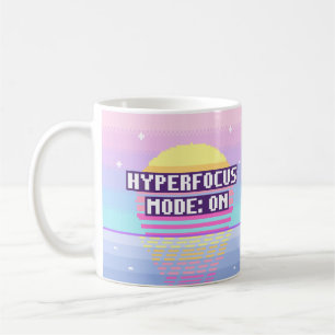 Café Modo Hiperconcentração: Ativado Caneca de Pixel Ne