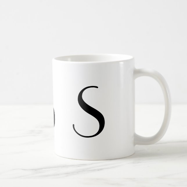 Café Monograma caneca moderna preta & branca de S (Direita)