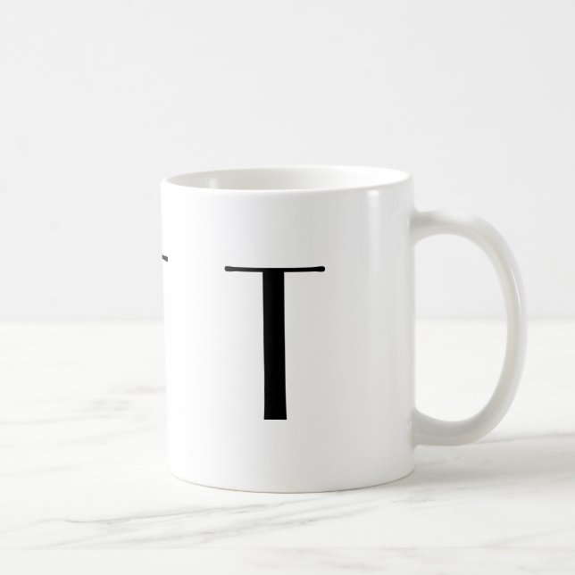 Café Monograma caneca moderna preta & branca de T (Direita)