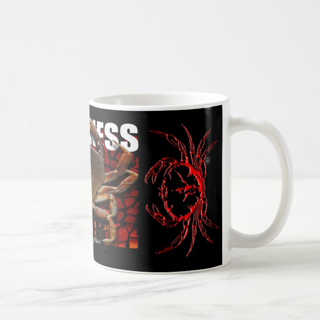 Café Mosaico real de Dungeness, caranguejo 3D, caneca (Direita)
