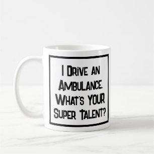 Café Motorista de Ambulância Super Talento. Caneca de C