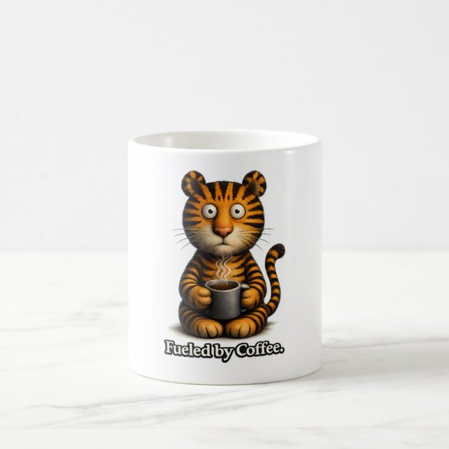 Café 🐯☕ “Movido a Café” Caneca de Tigre 🔥🧡 (Centro)