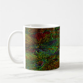 Café Muita cor - padrão floral metálico - caneca de caf