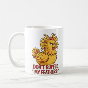Café NÃO ERICE MINHAS PENAS Caneca Engraçada de Frango