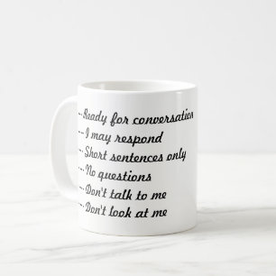 Café Não me fale até que eu beba minha caneca de caf