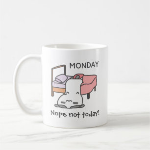 Café "Não, não hoje" Gato-de-gato rabugento - caneca de