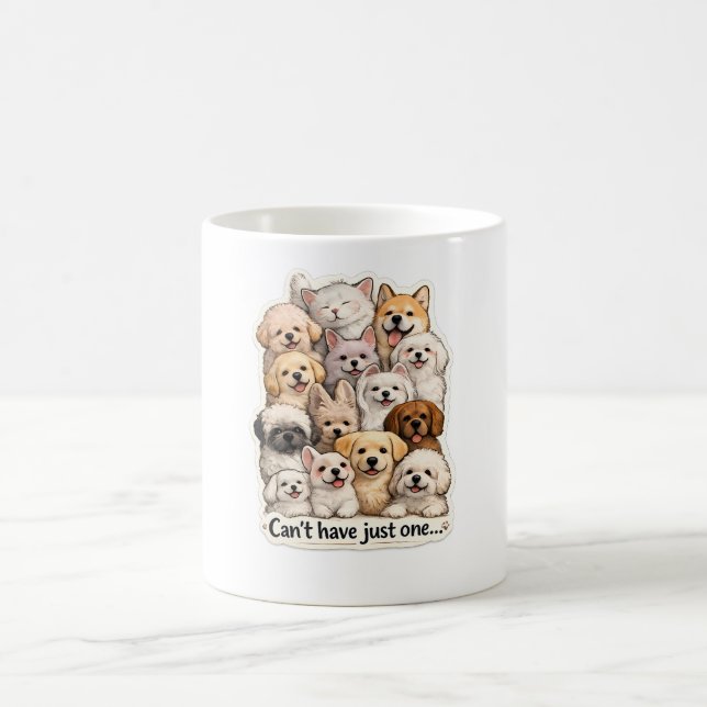 Café 🐶☕ “Não Posso Ter Só Um...” Caneca de Amante de C (Centro)