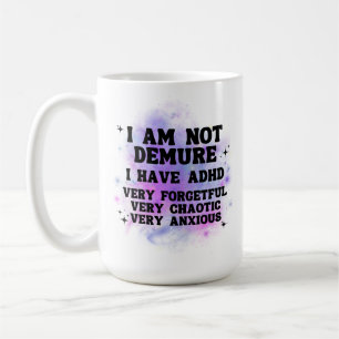 Café Não Sou Recatada Caneca Divertida de ADHD