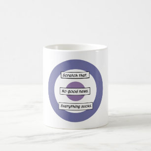 Café Nenhuma boa notícia. Tudo suga. Caneca de Hawkeye