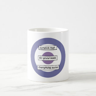 Café Nenhuma boa notícia. Tudo suga. Caneca de Hawkeye