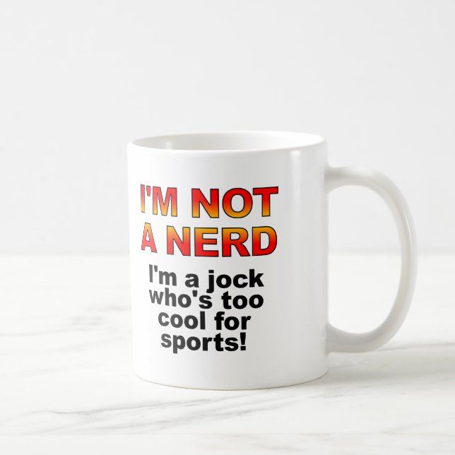 Café Nerd Jock Funny Mug ou Caneca de viagem (Direita)