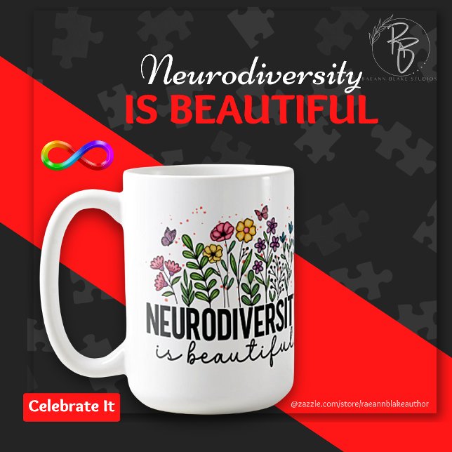 Café Neurodiversidade É Bonita Caneca de Cerâmica (Criador carregado)