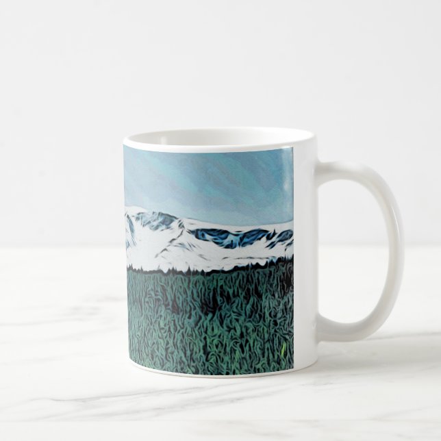 Café Neve sobre a caneca de Cairngorms Scotland (Direita)
