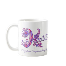 Nome de Kristy que significa caneca decorativa K m
