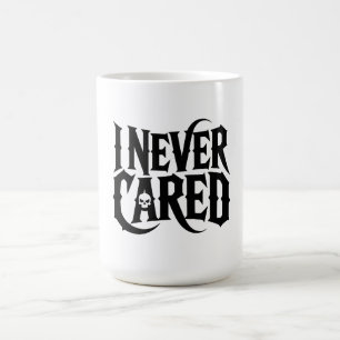 Café "NUNCA ME IMPORTOU" Caneca de Caveira Gótica - Tip