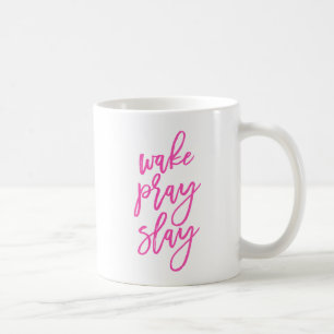 Café O acordar cor-de-rosa Pray massacra a caneca de