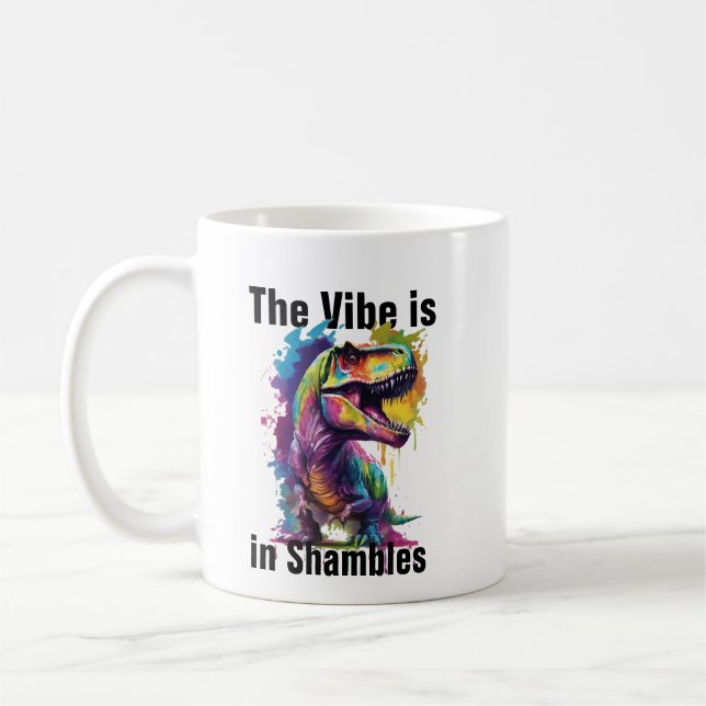 Café O clima está em desordem Caneca Dino - Caneca de D (Esquerda)