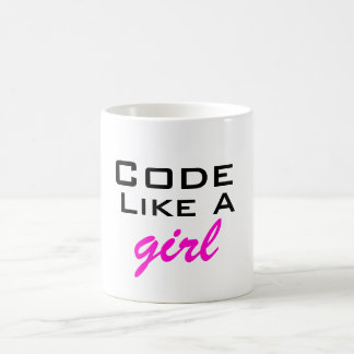 Café O código gosta de uma caneca da menina