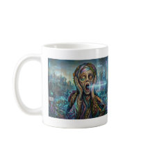 " O Grito Cibernético" - Caneca de Arte Biomecânic