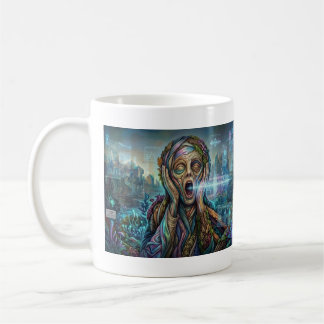 Café " O Grito Cibernético" - Caneca de Arte Biomecânic