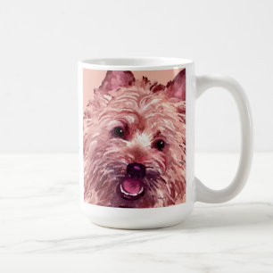 Café O monte de pedras Terrier enfrenta a caneca da
