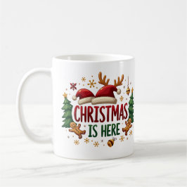 Café O Natal Está Aqui, Feliz Caneca De Natal