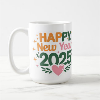 Café O novo ano de 2025 em cada caneca