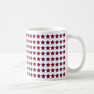 Café O vermelho Stars a caneca azul do curso de w
