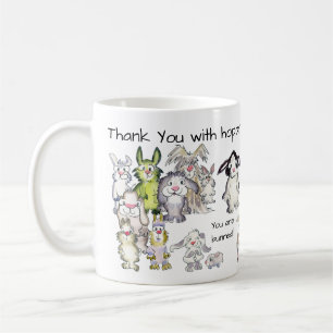 Café Obrigado com a caneca dos coelhos de Hoppreciation
