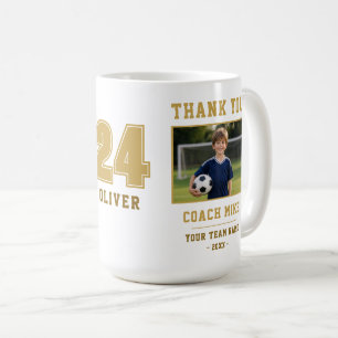 Café Obrigado Treinador Nome da Equipe Número Caneca de