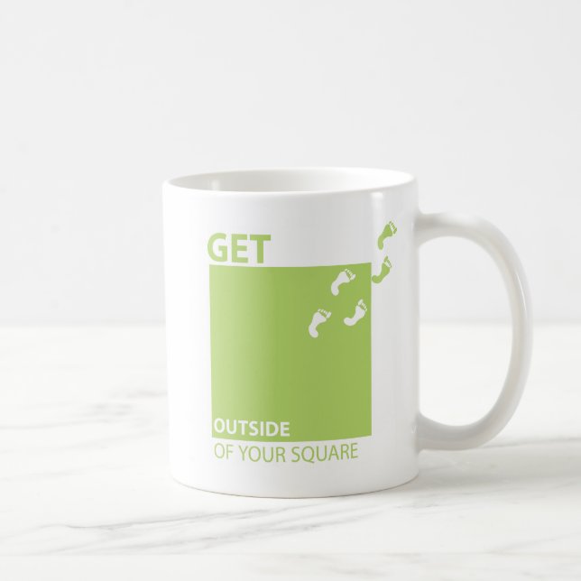 Café Obtenha fora de seu quadrado - caneca (Direita)
