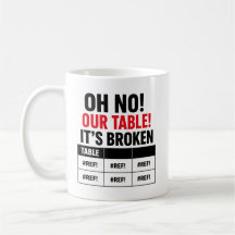 OH NÃO Nossa Tabela Está Quebrada Caneca de Erro d