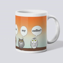 Café Onde Está o Meu Café? Caneca de Quatro Corujas
