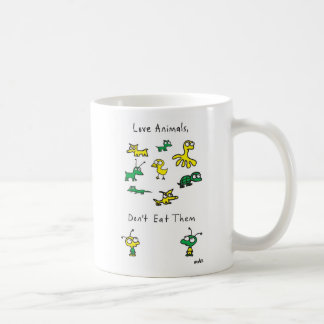 Café Os animais do amor de Moby, não os comem caneca